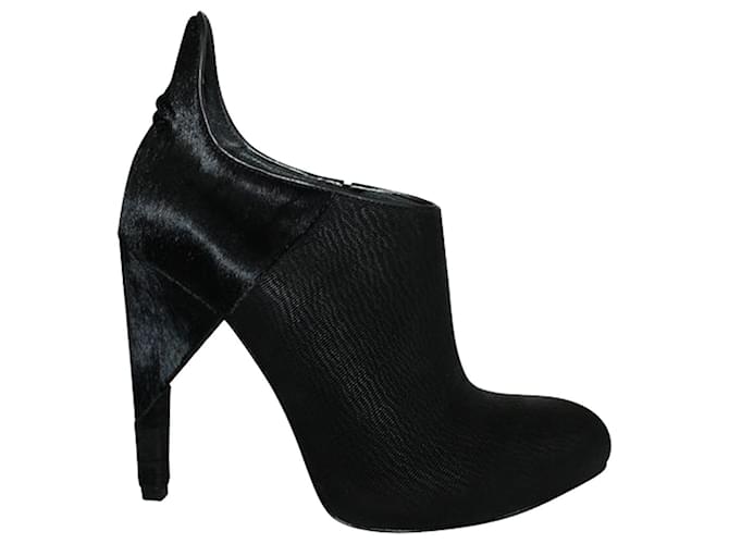 Alexander Wang Black Calf Hair "Frida"  Ankle Boots Leather  ref.1207174