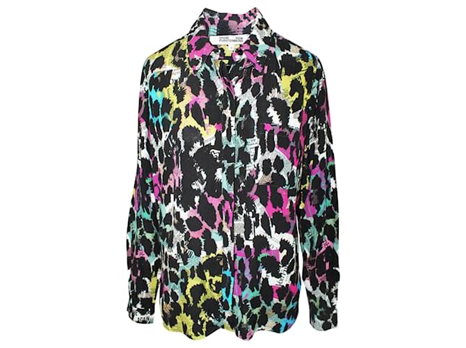 Diane Von Furstenberg Camisa de viscosa con estampado multicolor Poliéster  ref.1207200