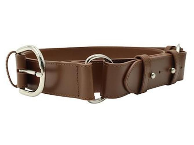 Erdem Brown Ring Embellished Leather Belt  ref.1207201