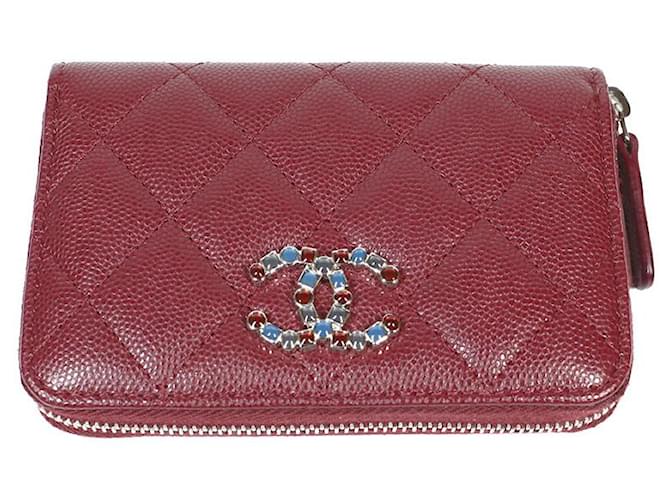 Chanel Wallets Dark red Leather  ref.1207266