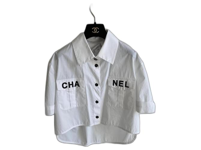 Iconic Chanel shirt White Cotton  ref.1207313