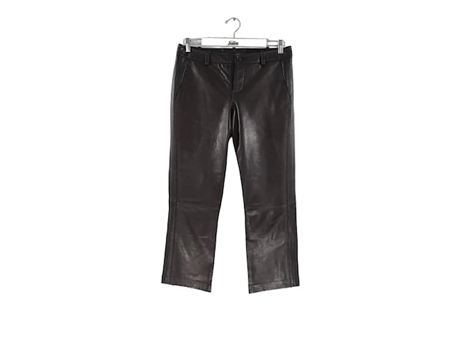 Zadig & Voltaire Straight leather pants Black  ref.1207368