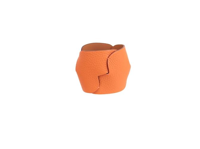 Hermès cinturino in pelle a catena Arancione  ref.1207373