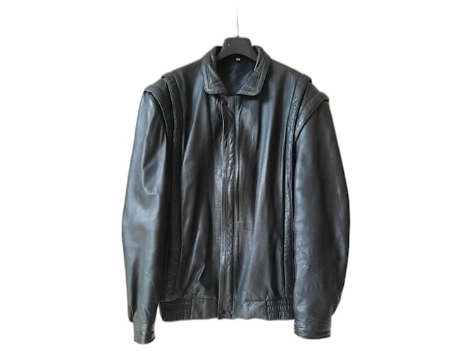 Yves Saint Laurent vintage men leather black biker jacket  ref.1207510