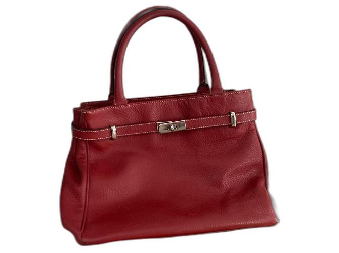 Autre Marque Bolsa Fred Sabatier em couro granulado vermelho