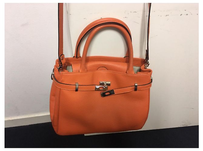 Autre Marque Bolso de mano Frédéric Sabatier de piel granulada naranja