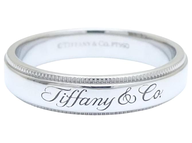 Tiffany & Co Milgrain Silvery Platinum  ref.1207568