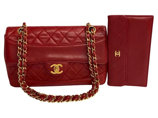 Timeless Chanel Red Leather  ref.1207642