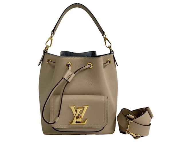 Louis Vuitton Lockme Bucket Beige Leather  ref.1207666