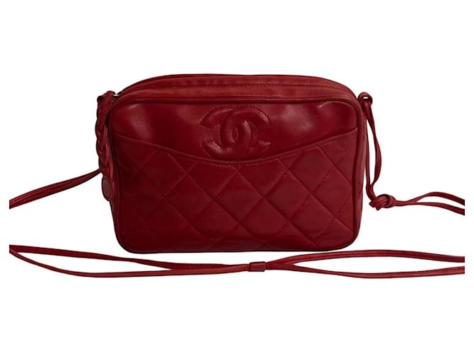Chanel camera Red Leather  ref.1207806