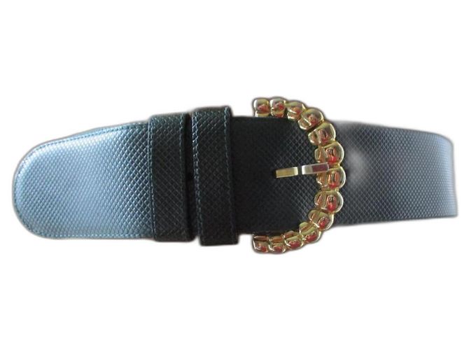 Ceinture Bottega Veneta en cuir vert foncé