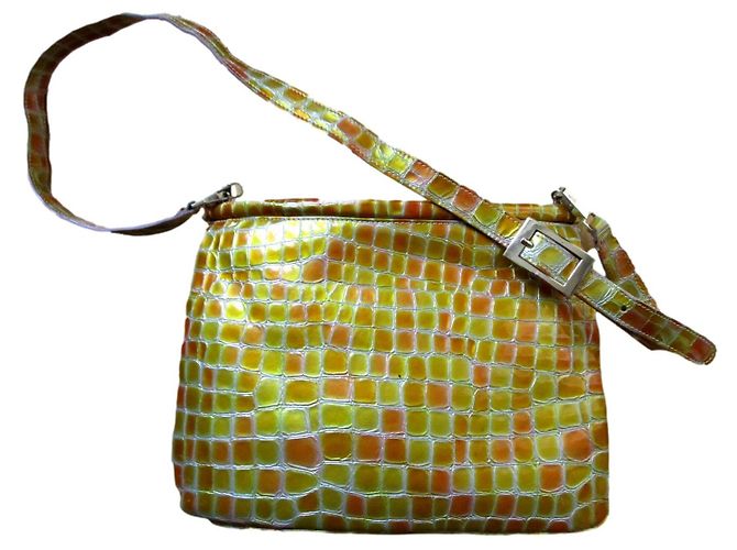Lancel Saco/cubiertas de vinilo, efecto mosaico. Amarillo