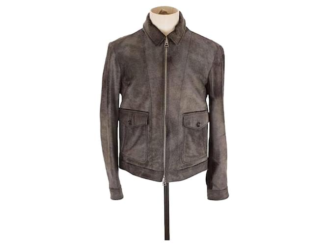 Tom Ford Leather coat Khaki  ref.1207870