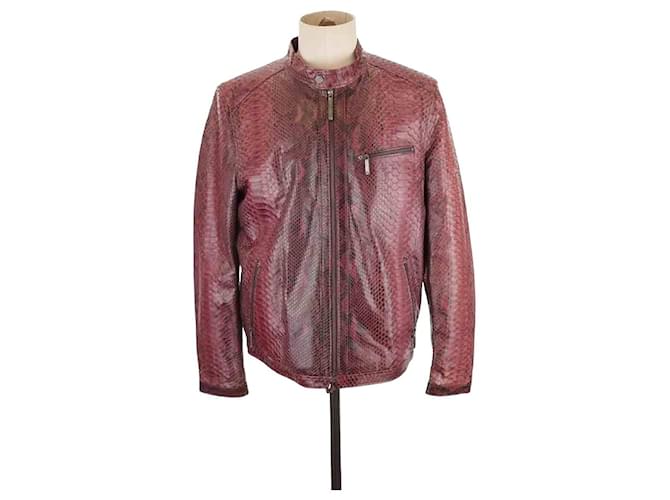 Philipp Plein Burgundy jacket Dark red Exotic leather  ref.1207875