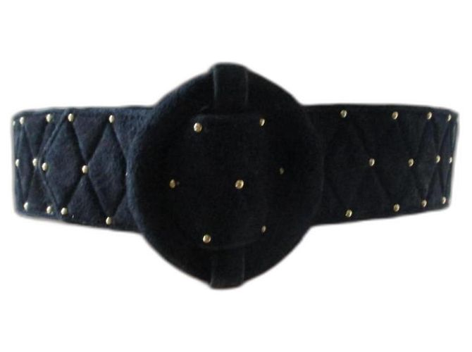 Burberry Gürtel aus schwarzem gestepptem Leder 75 cm