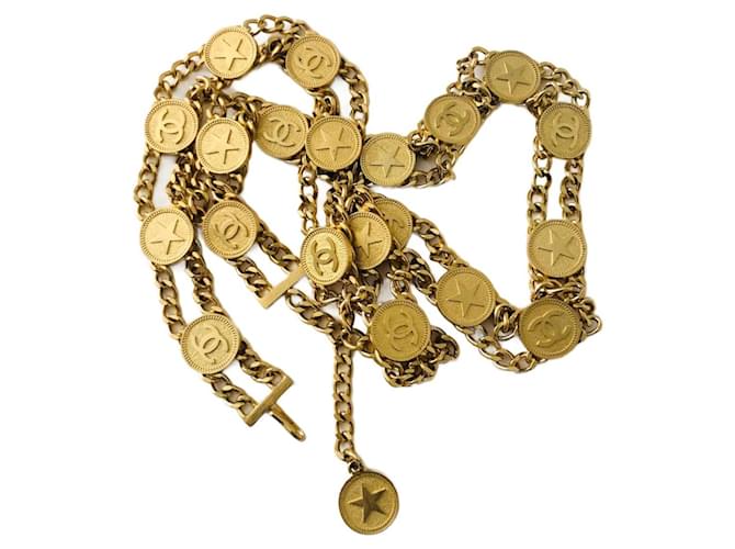 Chanel Cintura con medaglione CC Star Gold hardware Metallo  ref.1207996