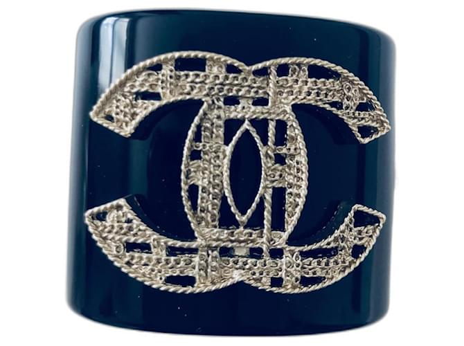 Buy Vintage CHANEL White and Black CC Logo Perspex Cuff Bracelet Online in  India - Etsy