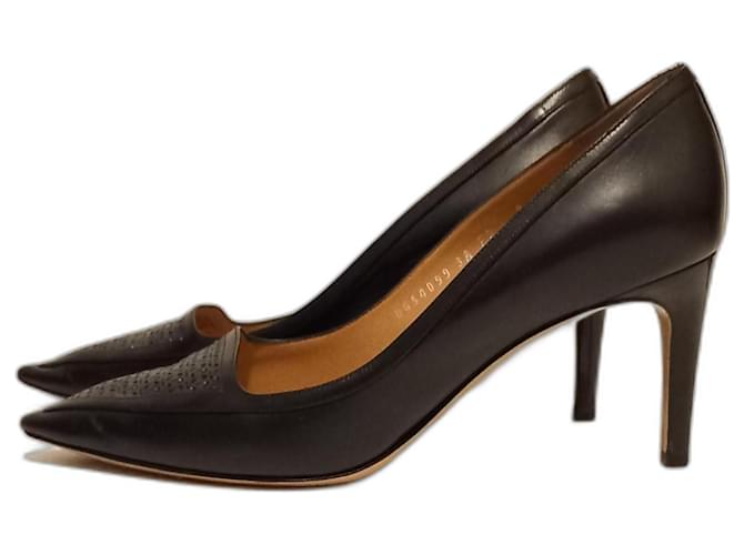 Salvatore Ferragamo Heels Black Leather  ref.1208072