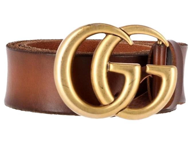 Gucci GG Belt in Brown Leather  ref.1208102