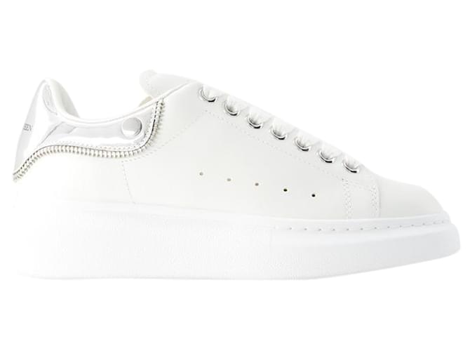 Oversized Sneakers - Alexander Mcqueen - Leather - White/silver  ref.1208132