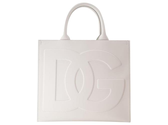 Dolce & Gabbana Borsa Shopper DG Daily - Dolce&Gabbana - Pelle - Bianca Bianco  ref.1208185