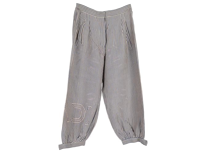 Fendi Striped Logo Pants in Multicolor Cotton Python print  ref.1208206