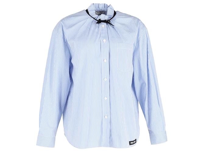Miu Miu Striped Shirt in Blue Cotton  ref.1208218