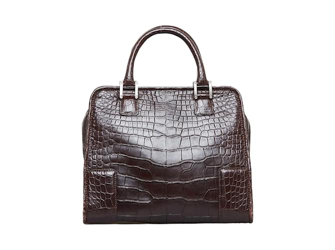 Loewe Embossed Leather Handbag Brown  ref.1208236