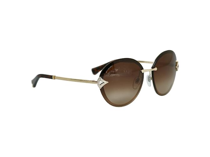 Bulgari Oversize Tinted Sunglasses 6101-B Brown Plastic  ref.1208244
