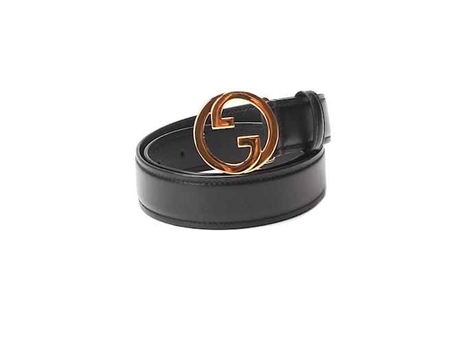 Gucci Interlocking G Leather Belt Black Pony-style calfskin  ref.1208264