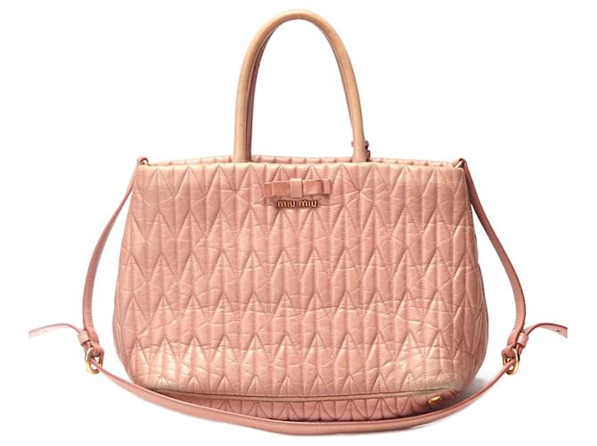 Miu Miu Matelasse Leather Two Way Bag Pink  ref.1208267