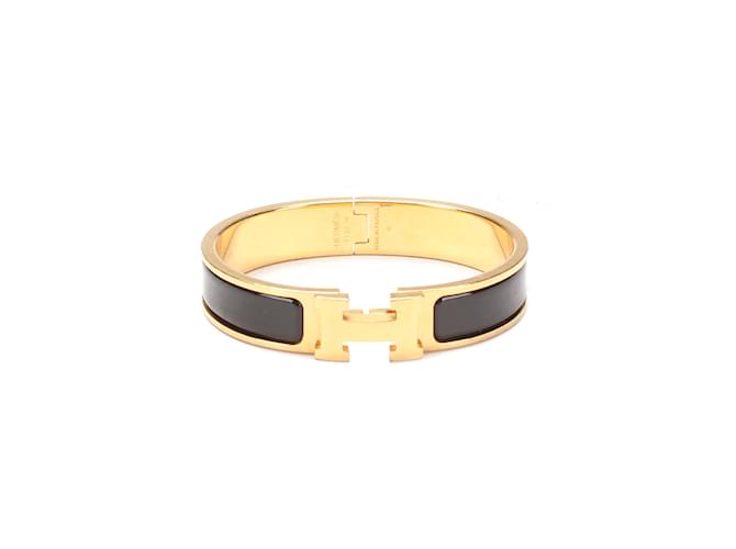 Hermès Klicken Sie auf das H-Armband Schwarz Metall  ref.1208270