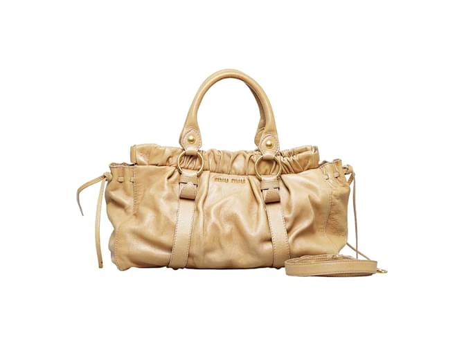Miu Miu Leather Handbag Brown  ref.1208295