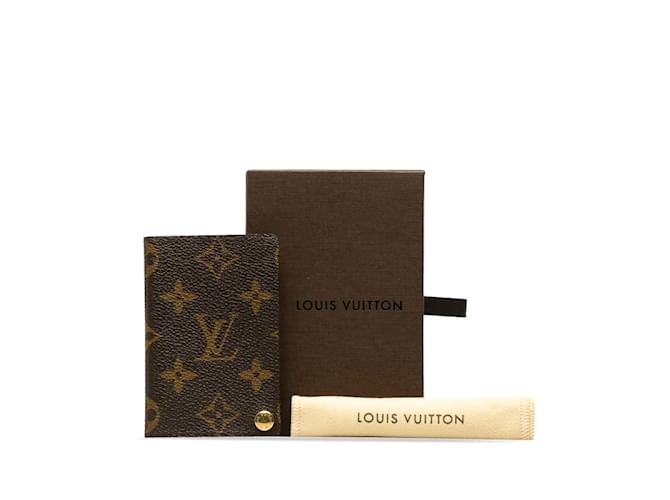 Louis Vuitton Monogramm Porte-Cartes Credit Pression M60937 Braun Leinwand  ref.1208300