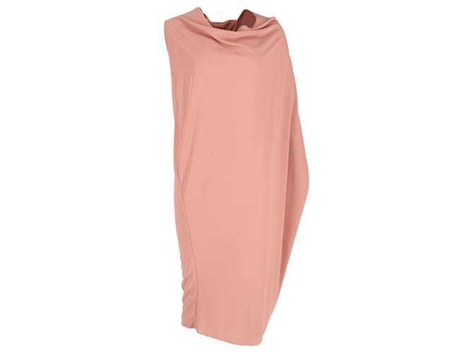 Lanvin Asymmetric Draped Dress in Pink Cotton  ref.1208315