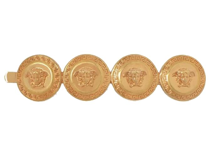 Versace Right Tribute Medusa Hair Pin in Golden Brass Metallic Metal  ref.1208348