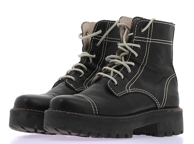 ALEXA CHUNG  Boots T.eu 38 leather Black  ref.1208355