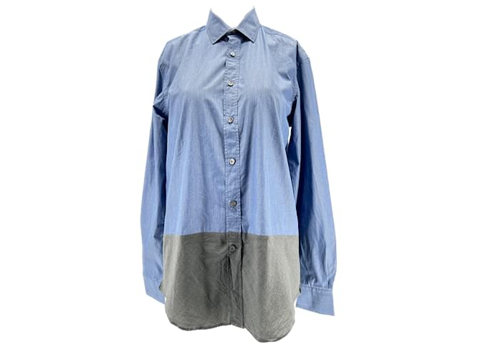 LANVIN Chemises T.UE (tour de cou / collier) 39 cotton Coton Bleu  ref.1208379