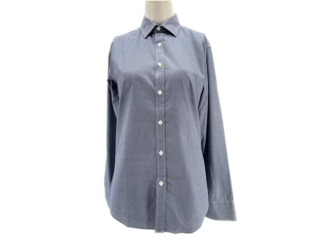 YVES SAINT LAURENT Chemises T.UE (tour de cou / collier) 39 cotton Coton Bleu Marine  ref.1208381