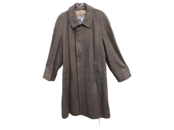 vintage Burberry coat size 50 Dark brown Tweed  ref.1208409