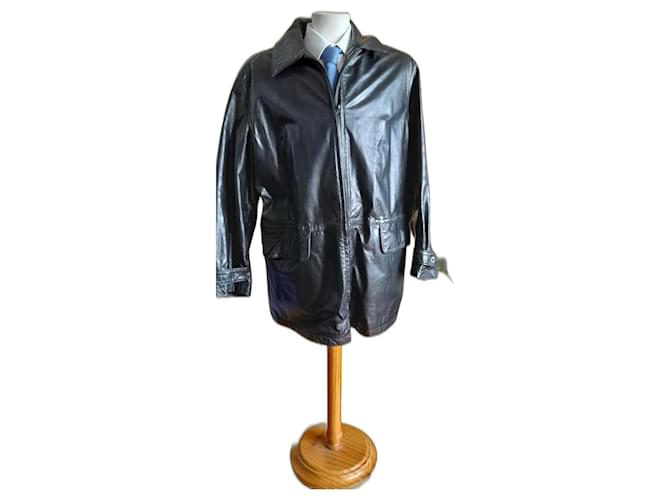 Gianfranco Ferré Men Coats Outerwear Black Leather  ref.1208416