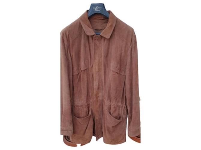 Autre Marque Men Coats Outerwear Brown Suede  ref.1208419