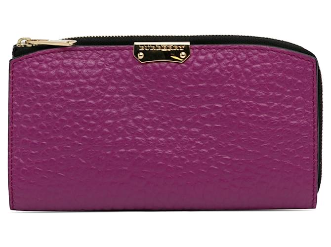 Burberry Purple Madison Leather Long Wallet Pony-style calfskin  ref.1208443