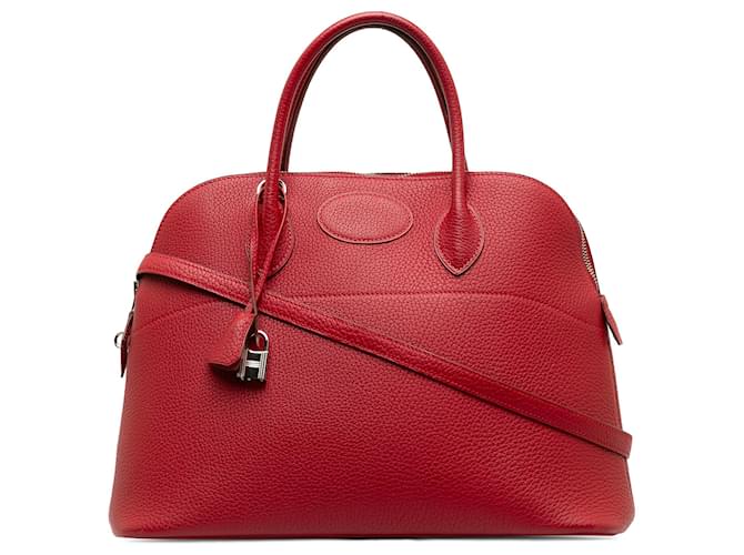 Hermès Hermes Red Taurillon Bolide 31 Leather Pony-style calfskin  ref.1208472