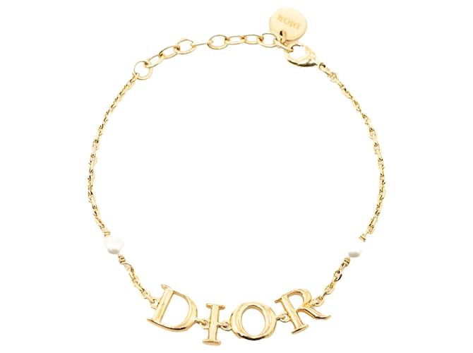 Dior Gold-Diorevolution-Armband mit Kunstperlen Golden Metall Vergoldet  ref.1208474