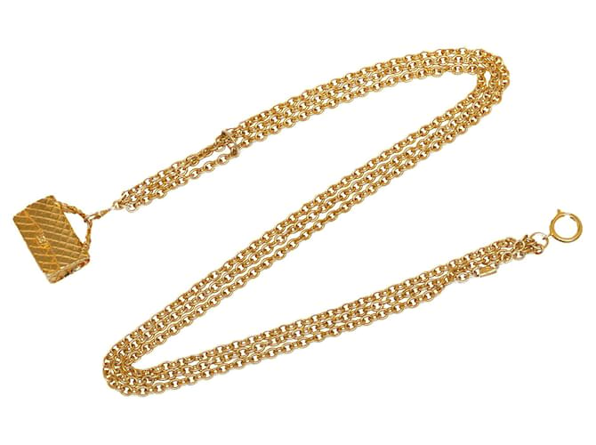 Chanel Gold Multi-Chain Flap Bag Belt Golden Metal Gold-plated  ref.1208486