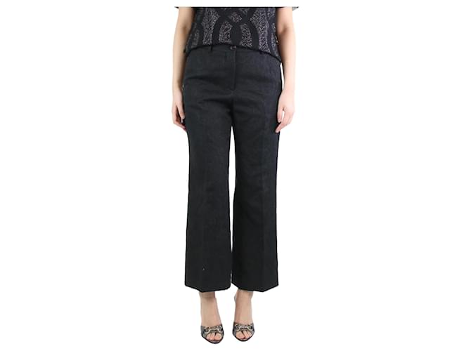 Dries Van Noten Black jacquard trousers - size UK 10 Polyester  ref.1208527