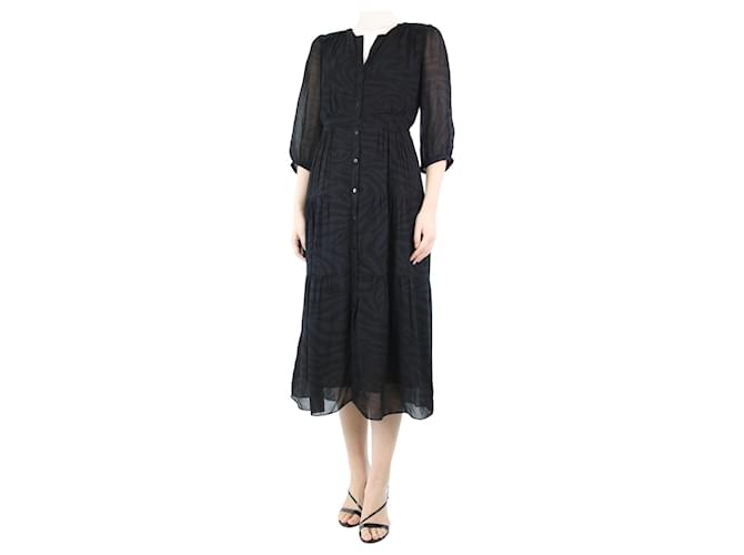 Ba&Sh Schwarzes, farblich abgestimmtes, gemustertes Kleid – Größe UK 8 Viskose  ref.1208534