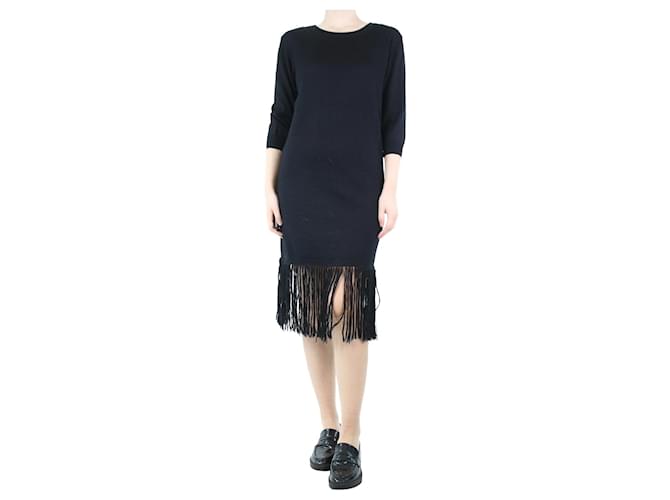 Ulla Johnson Black fringed knit dress - size S  ref.1208540