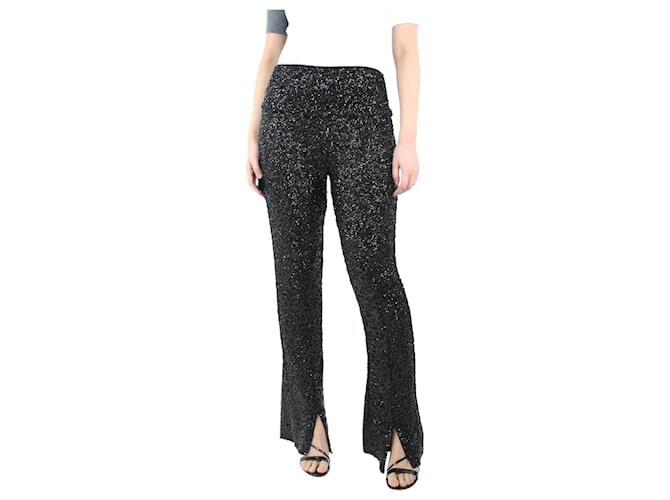 Norma Kamali Black sequin and beaded trousers - size M Polyester  ref.1208545
